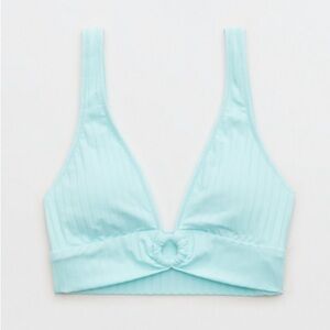 Aerie Wide Rib Longline Plunge Ring Bikini Top